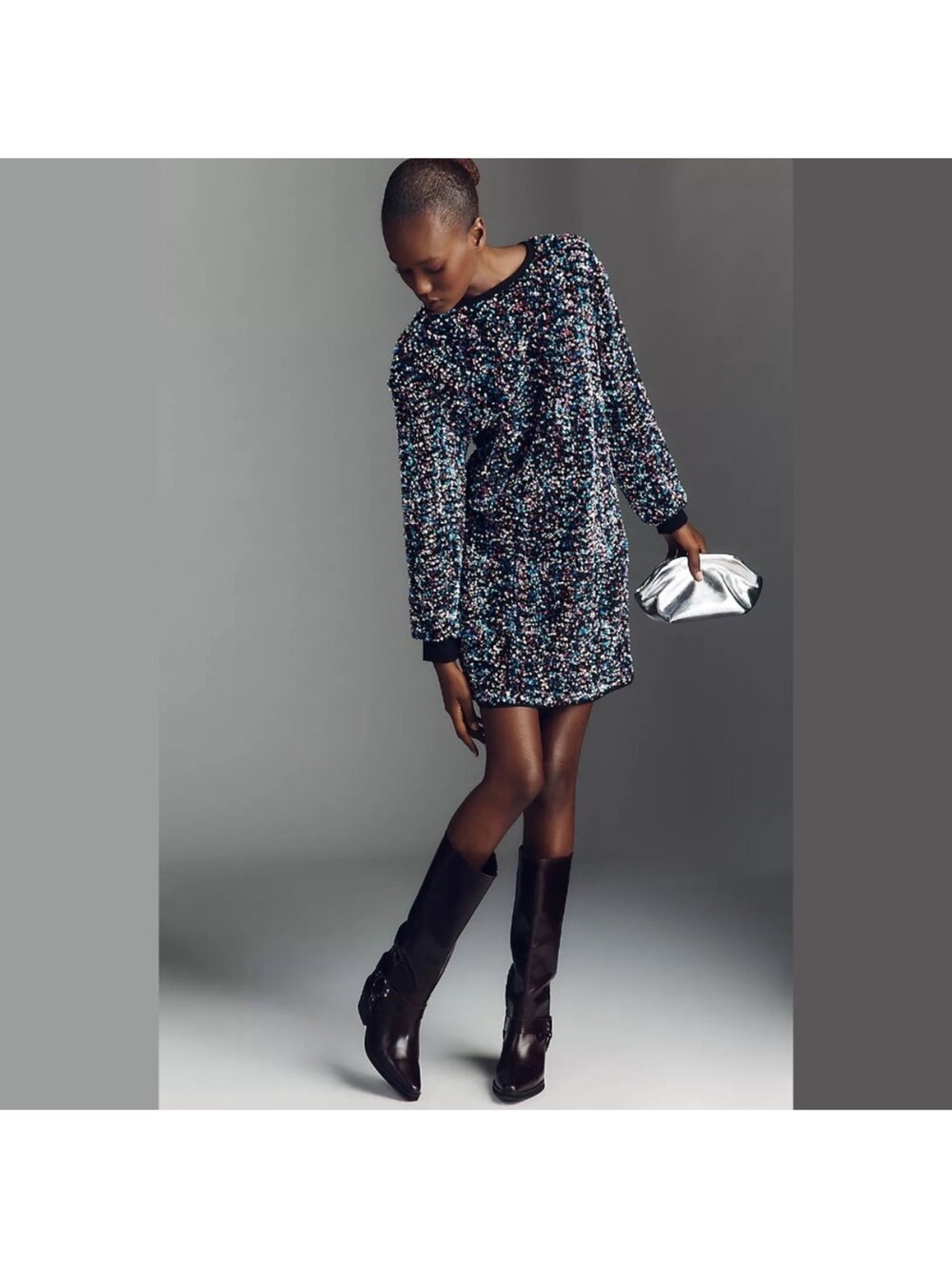 Anthropologie multicolor sequin dress